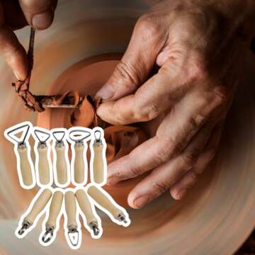 BQLZR Cake Carving Tools Modeling Tools Sculpting Tools For Soft Clay And Wax Stainless Steel Wooden...