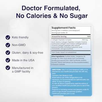 Rho Nutrition Liposomal Collagen Peptides - High-Absorption Liquid Collagen Supplement - Supports Skin Elasticity, Joint Health, and Overall Vitality for Healthy Aging, 5 fl oz