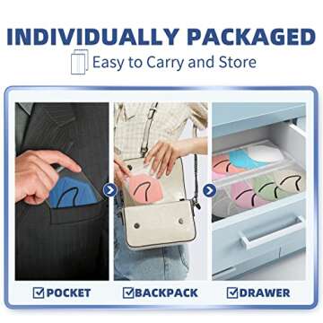 KN95 Face Masks for Adults, 50 Pack 10 Colors Disposable KN95 Masks, 5 Layer Breathable Individually Wrapped Face Masks with Designs, Filter Efficiency 95%