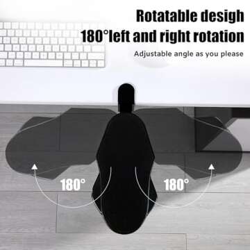 Computer Arm Rest for Desk, 180° Adjustable Rotating Desk Extender Tray, 90° Foldable Elbow Arm Su...