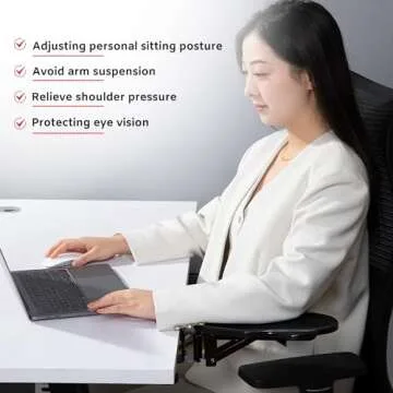 Computer Arm Rest for Desk, 180° Adjustable Rotating Desk Extender Tray, 90° Foldable Elbow Arm Support, Ergonomic Desk Arm Wrist Rest Shelf for Home and Office