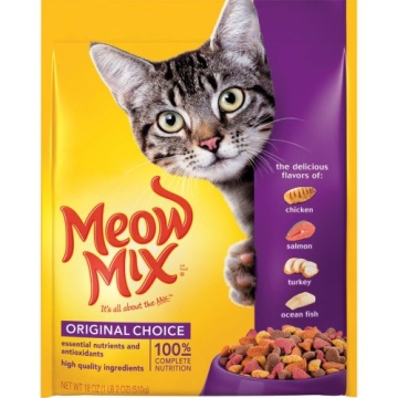 Meow Mix Original Choice Dry Cat Food 18oz Pack of 6 - Balanced Nutrition