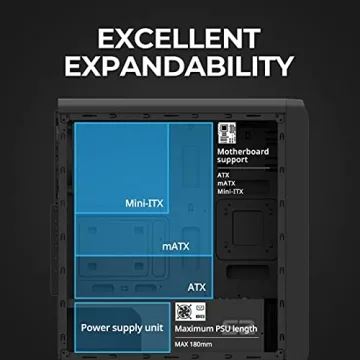 Zalman - S2 - ATX Mid-Tower PC Case - Full Acrylic Side Panel - Mesh Front Panel - 3x Case Fan 120mm Pre-Installed, Black