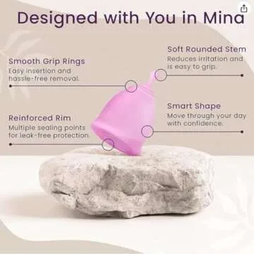 CareCup Menstrual Cup Kit - Tampon, Pad, and Disc Alternative Product - Wear for 12 Hours - Reusable Period Cup/Copa Designed with Soft Flexible Medical-Grade Silicone (2 Large Cups)