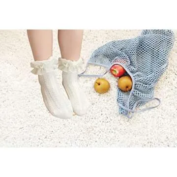 Gwenvenni Toddler Girls Ruffle Cotton Socks 5-Pack