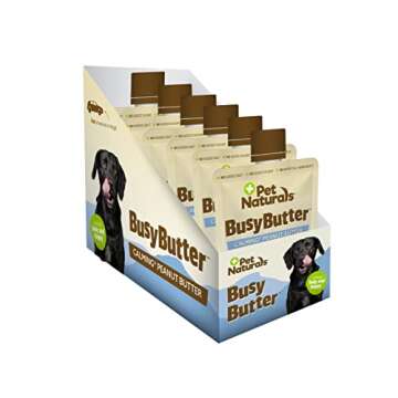 Pet Naturals BusyButter Easy Squeeze Calming Peanut Butter for Dogs, 6 Pouches - Great for Treats, L...