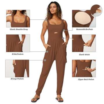 Casei Women's Casual Jumpsuit with Pockets