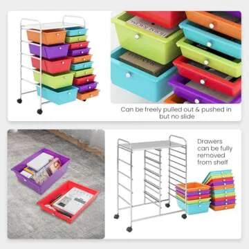 Giantex 15-Drawer Rolling Organizer Cart for Storage