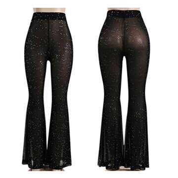 Women Rave Mesh Sheer Pants for Dance Festival Clubwear