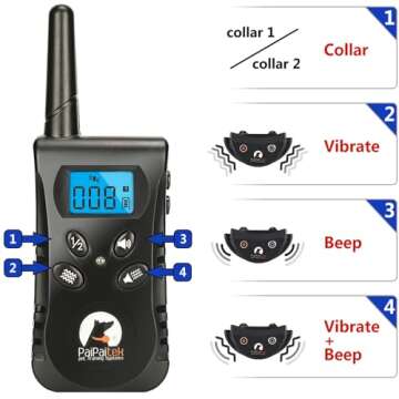 PaiPaitek No Shock Dog Training Collar with Remote 16400ft Range, Dog Vibration Collar with Controller Waterproof & Rechargeable, Vibration Collar for Deaf Small Dogs - No Prongs and No Shock
