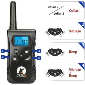 PaiPaitek No Shock Dog Training Collar with Remote 16400ft Range, Dog Vibration Collar with Controller Waterproof & Rechargeable, Vibration Collar for Deaf Small Dogs - No Prongs and No Shock