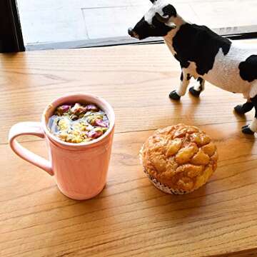 Smarlin Marbling Ceramic Coffee Tall Mug, Tea Cup for Office and Home, 13 Oz, Dishwasher and Microwave Safe, 1 PCS (Pink-high, 1)