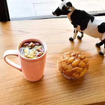 Smarlin Marbling Ceramic Coffee Tall Mug, Tea Cup for Office and Home, 13 Oz, Dishwasher and Microwave Safe, 1 PCS (Pink-high, 1)