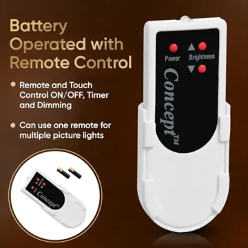 Dimmable Picture Light Battery Operated with Remote Control