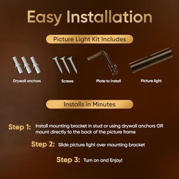 Dimmable Picture Light Battery Operated with Remote Control