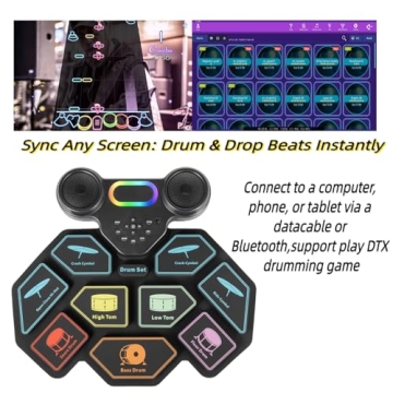 Portable Roll-Up 9-Pad Electronic Drum Set for Kids and Adults