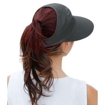 HINDAWI Sun Hats for Women Wide Brim Ponytail Caps Packable UV Protection Floppy Womens Beach Summer...
