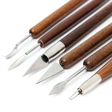 Pink Lizard 6pcs Assorted Polymer Clay Pottery Ceramics Sculpting Carving Tools Craft