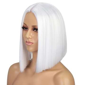 Stylish ENTRANCED STYLES White Wig for Women - 12 Inch Bob