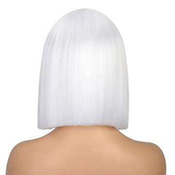 Stylish ENTRANCED STYLES White Wig for Women - 12 Inch Bob