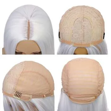 Stylish ENTRANCED STYLES White Wig for Women - 12 Inch Bob