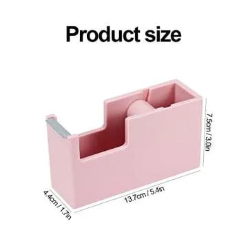 Desktop Tape Dispenser 1 Inch Core Acrylic Tape Dispensers, Non-Skid Base, Aesthetic Pink Color, Office Desk Accessories (Pink)