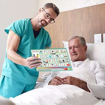 6 Pcs Communication Board for Nonverbal Adults Aphasia Colorful Picture Symbol Communication Cards for Patients Children(Green)