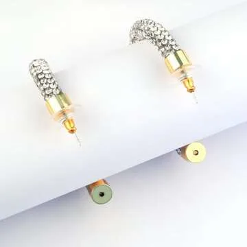 MEIYACA Rhinestone Hoop Earrings - Sparkling Statement Jewelry for Parties