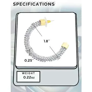 MEIYACA Rhinestone Hoop Earrings for Effortless Glamour