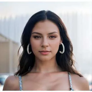 MEIYACA Rhinestone Hoop Earrings for Effortless Glamour