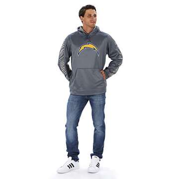 NFL Los Angeles Chargers Men's Pullover Hoodie, Gray, Medium