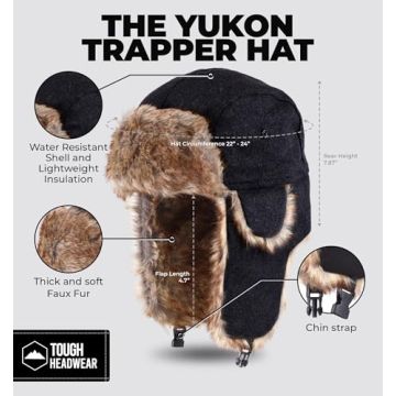 Tough Headwear Winter Trapper Hat Perfect for Cold Weather