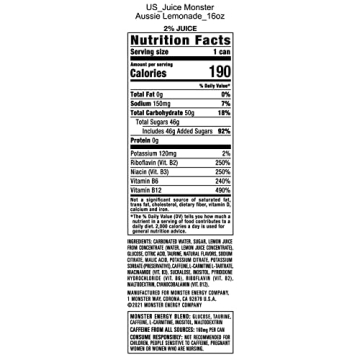 Monster Energy Juice Aussie Lemonade 15 Pack