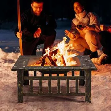Yaheetech 32-inch Fire Pits for Outdoor Bonfire and BBQ