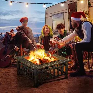 32-inch Yaheetech Fire Pit for Outdoor BBQ and Bonfire