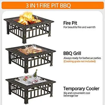 32-inch Yaheetech Fire Pit for Outdoor BBQ and Bonfire