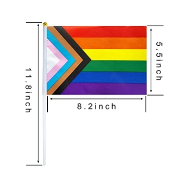 Colorful 50 Pack Progress Rainbow Pride Flags for Events