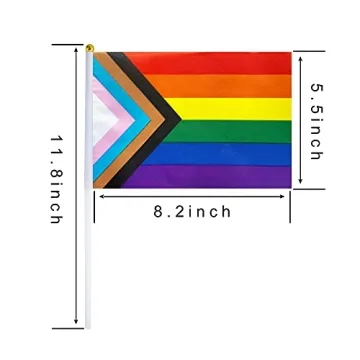 Colorful 50 Pack Progress Rainbow Pride Flags for Events