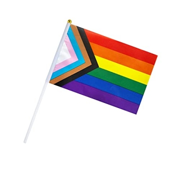 Colorful 50 Pack Progress Rainbow Pride Flags for Events