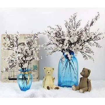 JAKY-Global Babys Breath Fabric Cloth Artificial Flowers 6 Bundle European Fake Silk Plants Decor We...