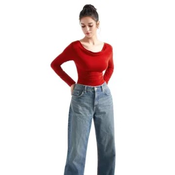 SUUKSESS Trendy Off Shoulder Long Sleeve Blouse for Women