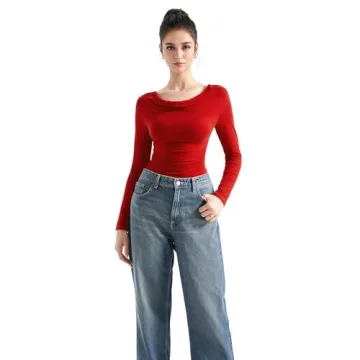 SUUKSESS Trendy Off Shoulder Long Sleeve Blouse for Women