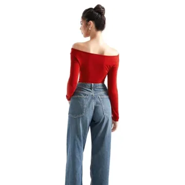 SUUKSESS Trendy Off Shoulder Long Sleeve Blouse for Women