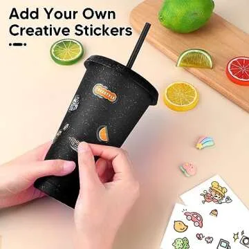 LEIFEOSH 24 Pack Colorful Tumblers with Lids and Straws