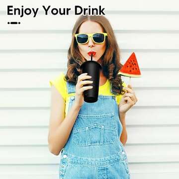 LEIFEOSH 24 Pack Colorful Tumblers with Lids and Straws