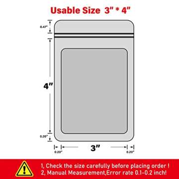 EONJOE 100-Pack Holographic Mylar Bags with Clear Window for Small Business