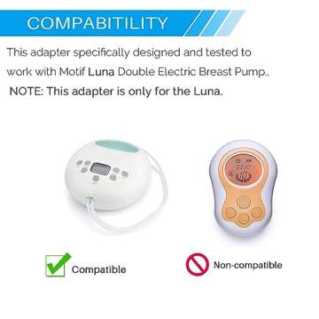 PumpMom 12 Volt Car Adapter for Motif Luna Breast Pumps, Replacement Vehicle Lighter Power Adapter C...