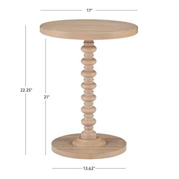 Elegant Powell Tarkin Round Natural Wood Accent Table
