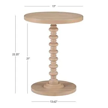 Elegant Powell Tarkin Round Natural Wood Accent Table