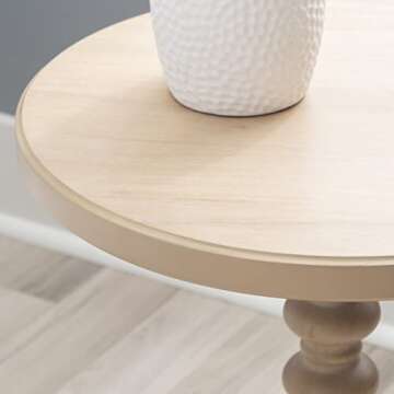 Elegant Powell Tarkin Round Natural Wood Accent Table